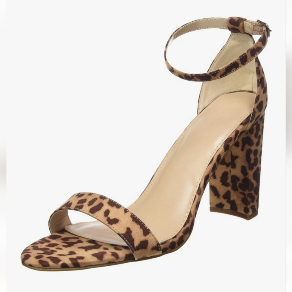The Drop NWT Rebecca Strappy High Block Heel Sandal Animal Leopard Print